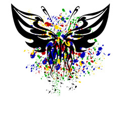 Fototapeta premium Decorative butterfly with bright spots. Vector illustration.