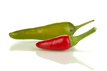 little hot peppers isolated on white