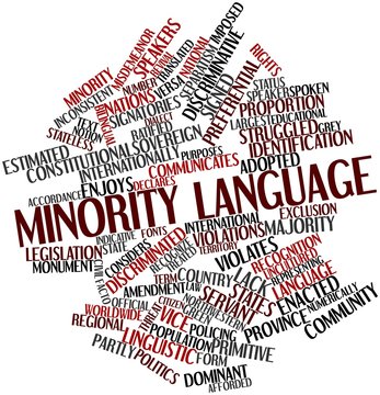 Word cloud for Minority language