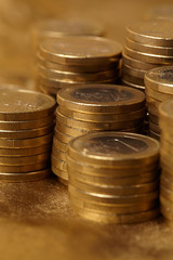 coins on the gold background