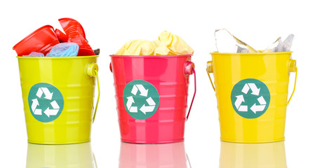 Recycling bins isolated on white