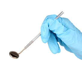 Hand of doctor isolated on white