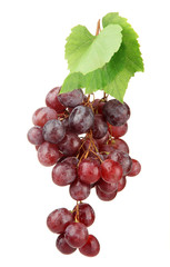 ripe sweet grapes isolated on white.