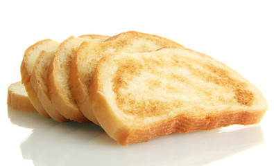 White bread toast, isolated on white