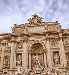 Trevi Fountain in Rome, Autumn season