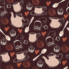 Seamless  tea pattern