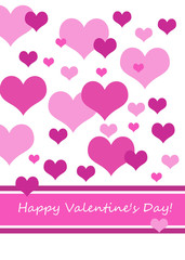 Pink Hearts Valentine's Card