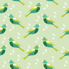 Seamless pattern with birds.Vector illustration.
