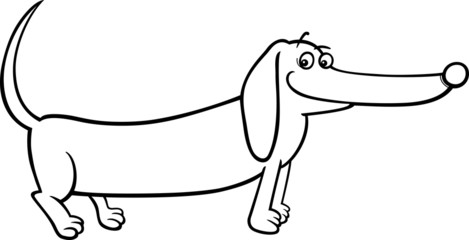 dachshund dog cartoon for coloring