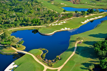 aerial view of florida golf course