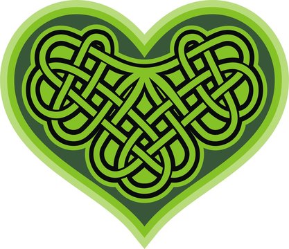 Shamrock heart. Celtic symbol