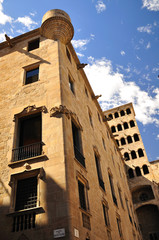 Fototapeta premium Big building in the gothic quarter of Barcelona.