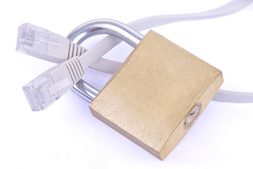 Network cable with padlock