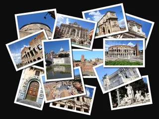 Deurstickers Rome postcards - photo collage © Tupungato