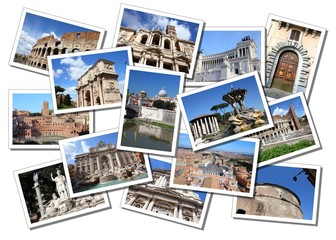 Naklejka premium Rome, Italy - postcard collage