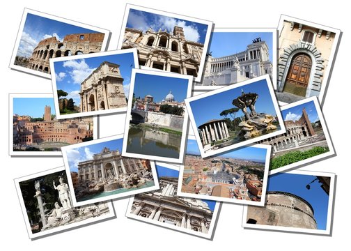 Rome, Italy - postcard collage