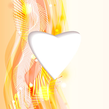 Bright abstract background with heart and flowing lines. Eps10
