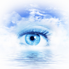 Eye overlooking water scenic