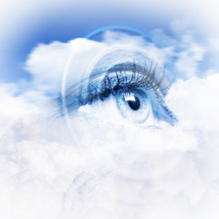 Eye overlooking water scenic