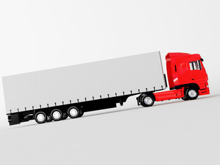 red truck isolated on white