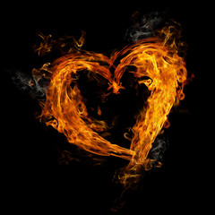 Obraz na płótnie Canvas Serce z ogniem