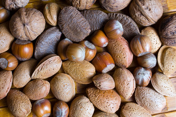 Mixed nuts in the shell