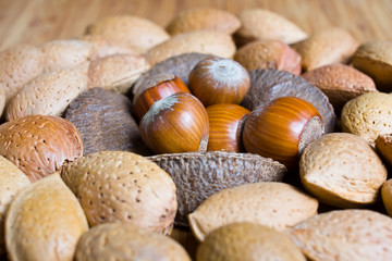 Mixed nuts in the shell