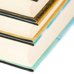 stack of old books isolated on white