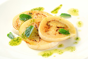 Aubergine with pesto