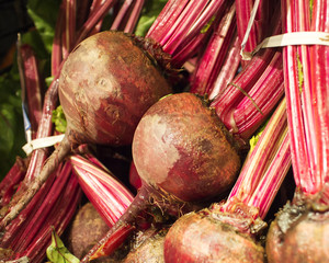 fresh beets at the market