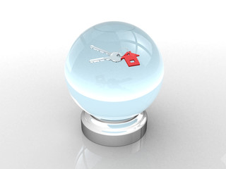 crystal ball and keys