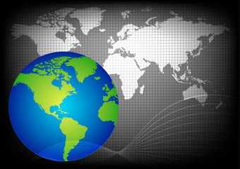 globe and map, vector background