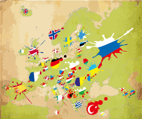 Spot Europe flags