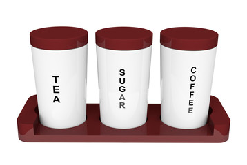 Tea, coffee and sugar cannisters