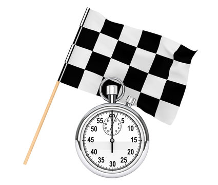 Stopwatch with checkered flag