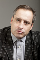 Obraz premium portrait of adult man isolated on dark background