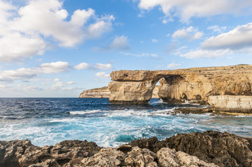 Fototapeta na wymiar Azure Window na wyspie Gozo, Malta.