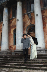 Retro styled fashion portrait of a young couple.
