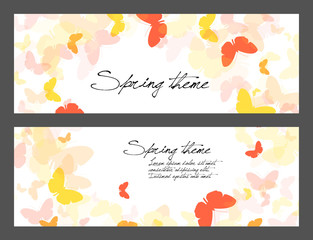 Set of spring butterfly illustrations