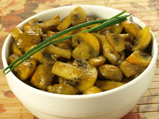 Mushrooms in turmeric