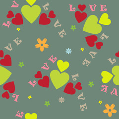 Love and hearts - seamless pattern for valentine