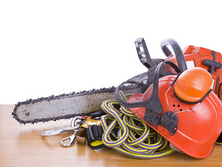 tree surgeon tools on desk