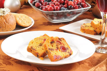 Sliced fruit cake