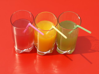 Colorful juices