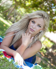 beautiful woman at a park