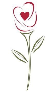 Vector rose design element for websites, blogs, advertisements, flyers, posters, backgrounds, business cards, logo, and tri-folds
