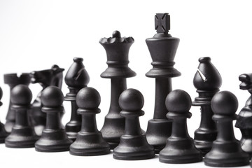 chess pieces on the board