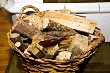 Firewood in a basket