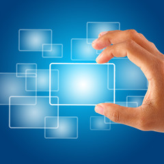 hand holding modern digital technology