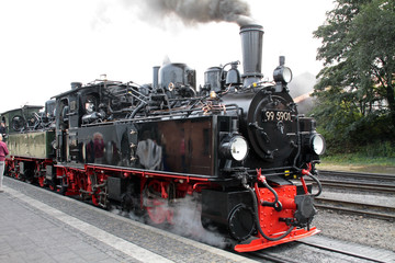 Fototapeta premium Lokomotywa parowa kolei wąskotorowej Harz